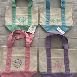 NWT Trader Joe's Spring Mini Tote bags (set of 4)